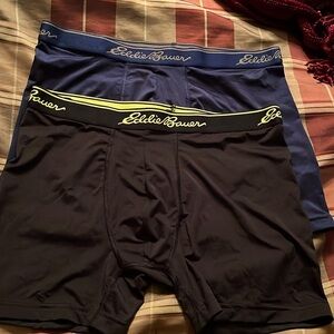 New Eddie Bauer 2 pairs men's LARGE silky short boxer briefs underwear INDIA